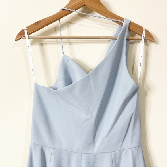After Six One-Shoulder Draped Cowl-Neck Maxi Dress in Blue Mist Size 4 US NWT - Picture 7 of 8